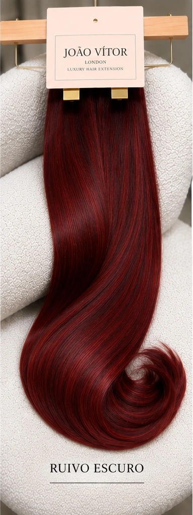Amostra de cabelo:  Ruivo escuro
