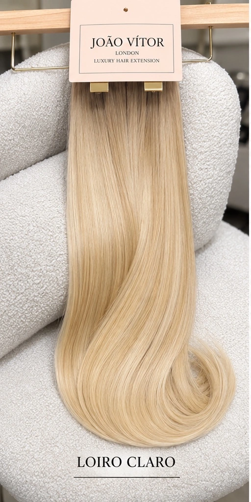 Amostra de cabelo:  Loiro claro